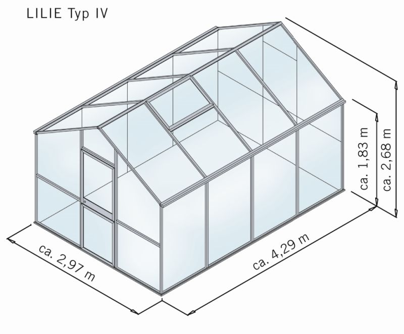 Gewächshaus Lilie IV - moosgrün