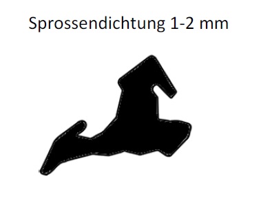 Sprossendichtung 2 mm für Rückwandfenster / Dachfenster