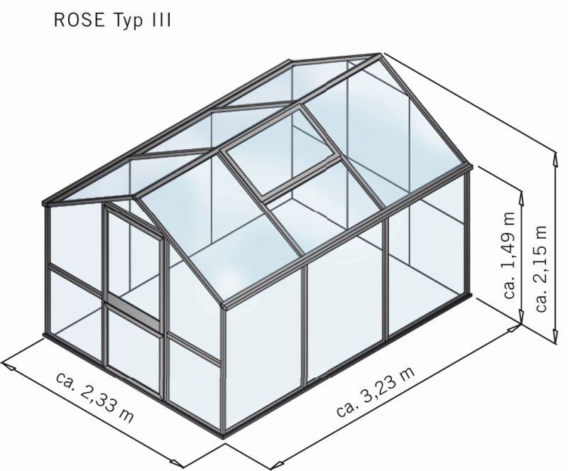 Gewächshaus Rose III - moosgrün