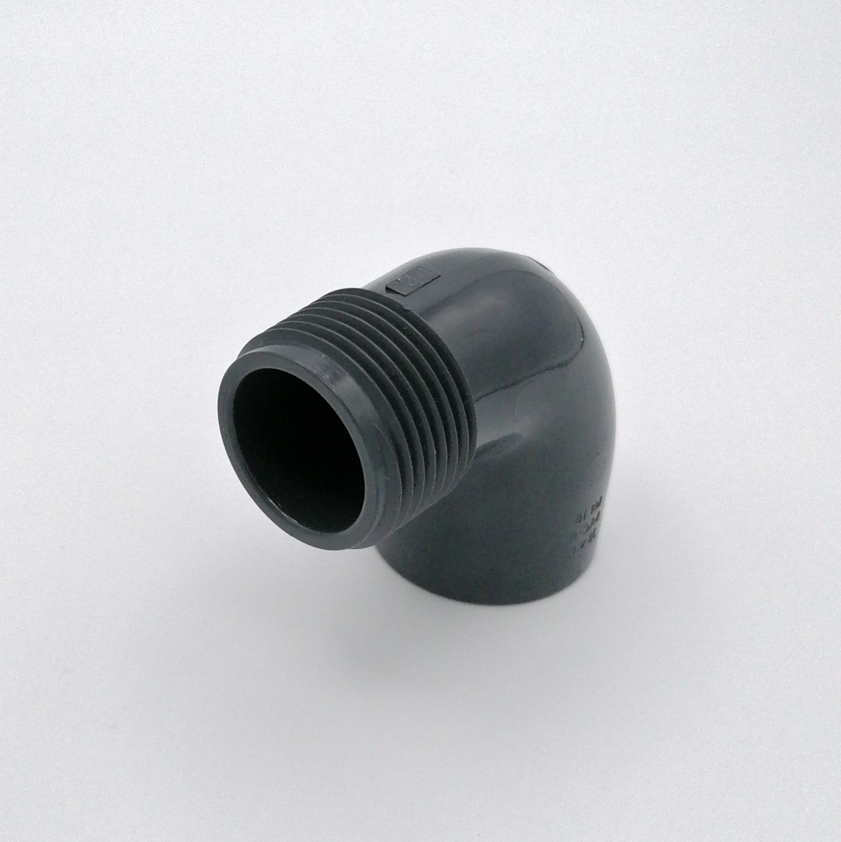 PVC-Fallrohrwinkel 90° mit Außengewinde, 32 mm, grau