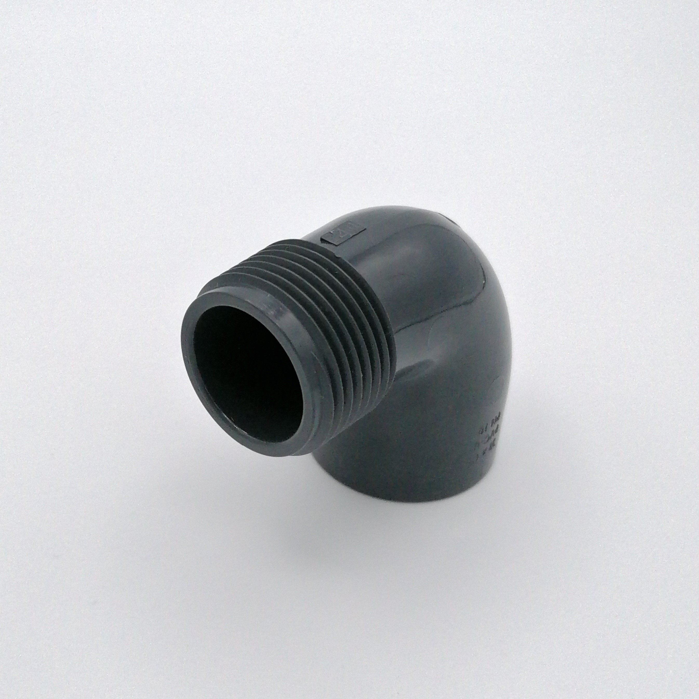 PVC-Fallrohrwinkel 90° mit Außengewinde, 32 mm, grau PVC-Fallrohrwinkel 90° mit Außengewinde, 32 mm, grau