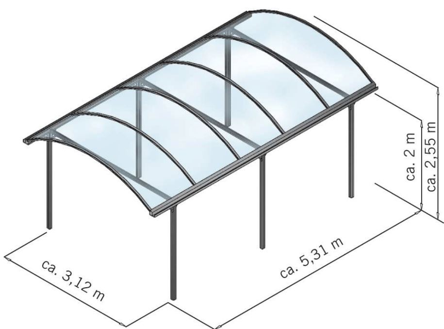 Carport Elbe - silber