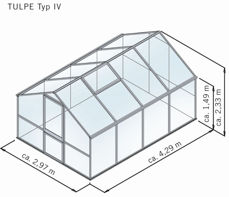 Gewächshaus Tulpe IV - moosgrün
