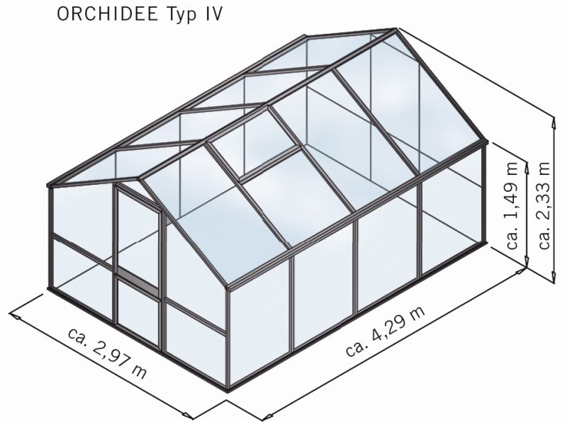 Gewächshaus Orchidee IV - anthrazit-grau