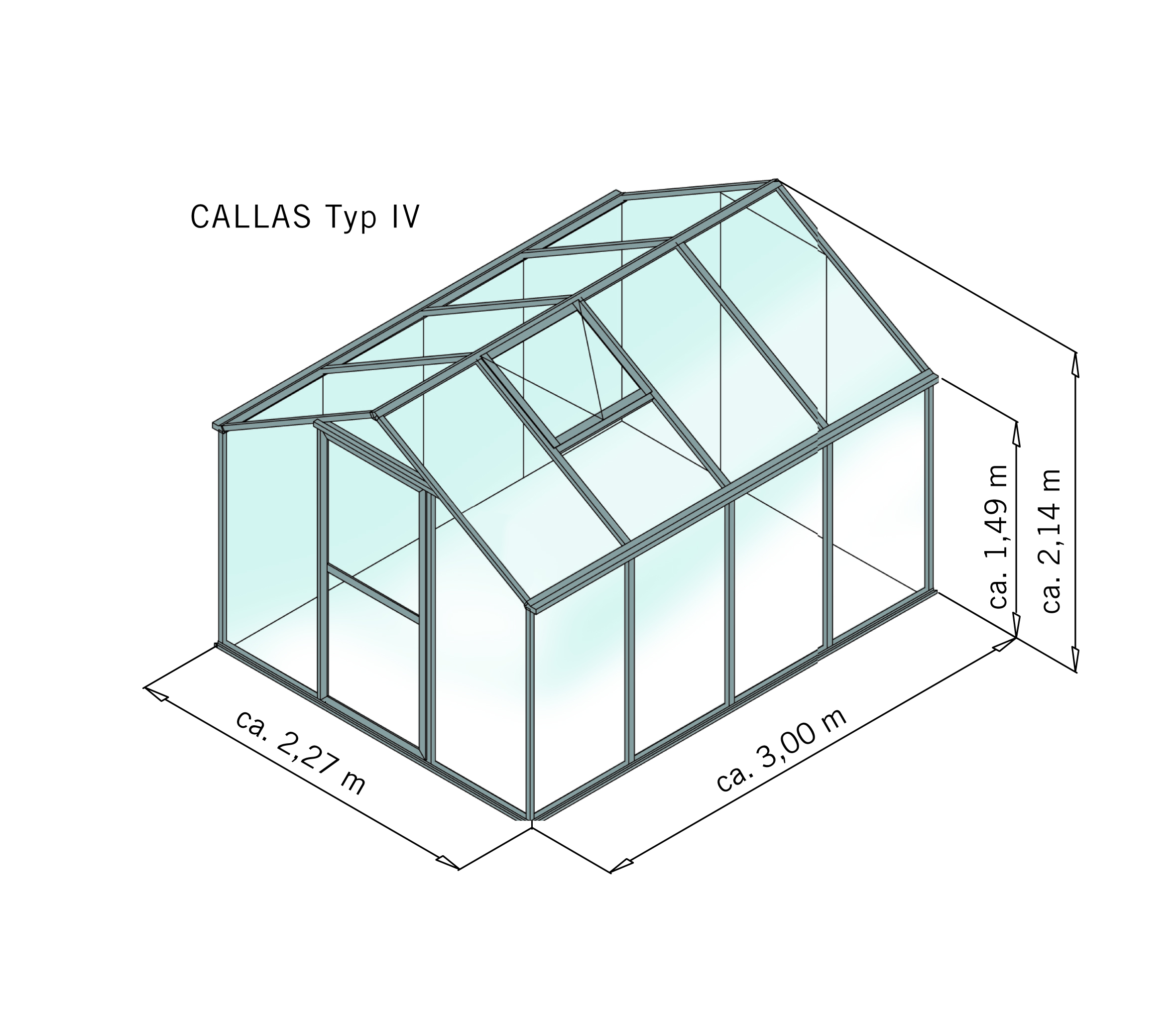 Gewächshaus Callas IV - pressblank | Aluminium pressblank | 19400000 | Hängeregale